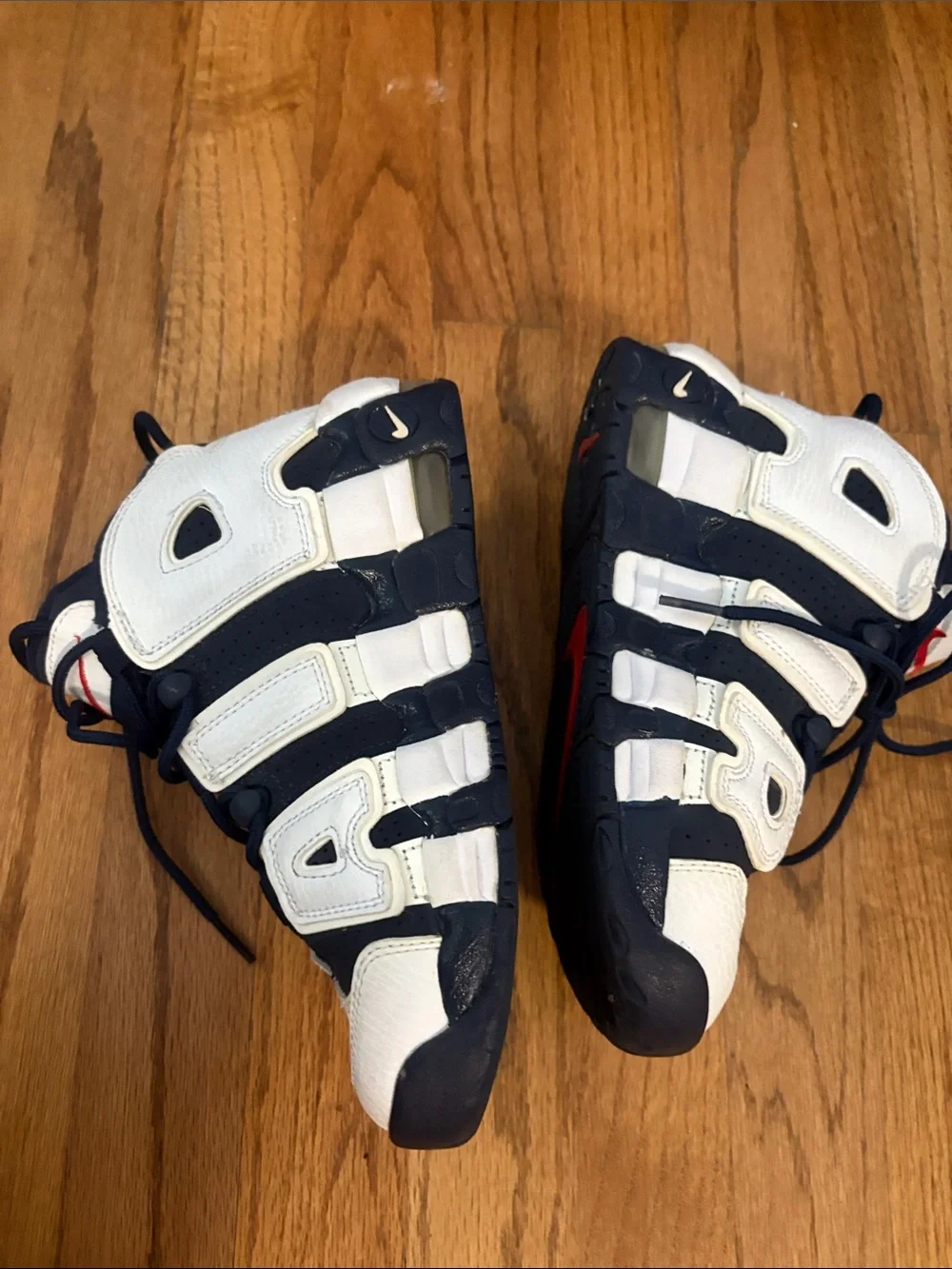 Nike Kids Navy, White & Red AIR Olympic uptempo
